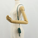 Miu Miu Matelasse Pouch Leather Green Gold Auth 158101SM-24