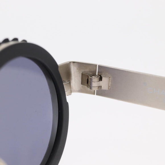 CHANEL Sunglasses metal Silver CC Auth 158103SAM