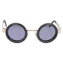 CHANEL Sunglasses metal Silver CC Auth 158103SAM-13