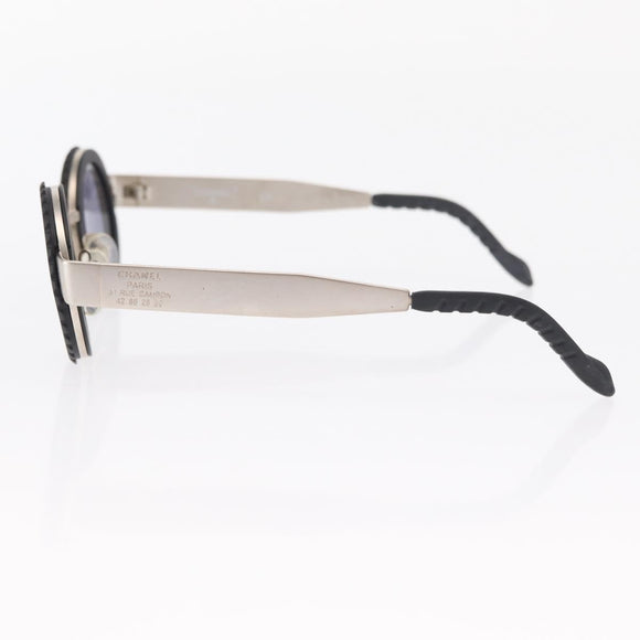 CHANEL Sunglasses metal Silver CC Auth 158103SAM