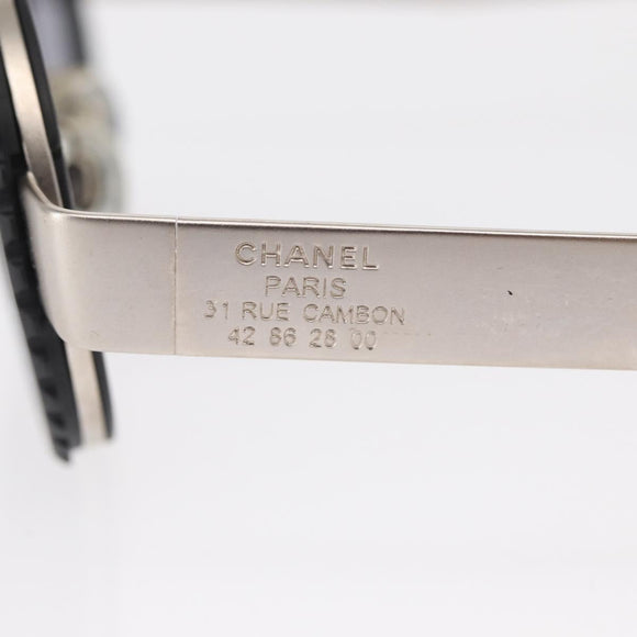 CHANEL Sunglasses metal Silver CC Auth 158103SAM