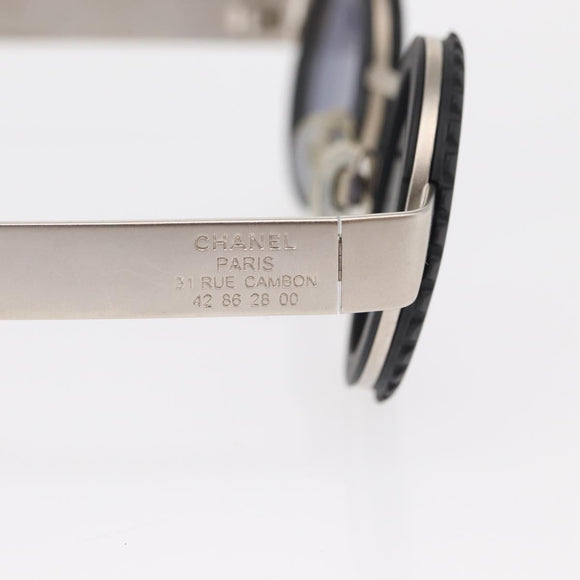 CHANEL Sunglasses metal Silver CC Auth 158103SAM