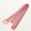 CHANEL COCO Button Wool Short Sleeve Jacket Tweed Red CC Auth 158107M-13