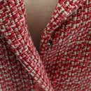 CHANEL COCO Button Wool Short Sleeve Jacket Tweed Red CC Auth 158107M-2