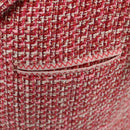 CHANEL COCO Button Wool Short Sleeve Jacket Tweed Red CC Auth 158107M-7