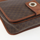 CELINE Macadam Canvas Circle Shoulder Bag PVC Leather Brown Gold Auth 158110-11