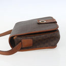 CELINE Macadam Canvas Circle Shoulder Bag PVC Leather Brown Gold Auth 158110-4