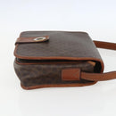 CELINE Macadam Canvas Circle Shoulder Bag PVC Leather Brown Gold Auth 158110-5