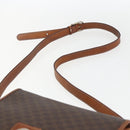 CELINE Macadam Canvas Circle Shoulder Bag PVC Leather Brown Gold Auth 158110-8