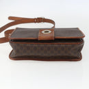 CELINE Macadam Canvas Circle Shoulder Bag PVC Leather Brown Gold Auth 158110-9