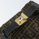 FENDI Zucca Canvas Vanity Bag Black Brown Auth 158112-13