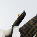 FENDI Zucca Canvas Vanity Bag Black Brown Auth 158112-15