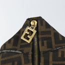 FENDI Zucca Canvas Vanity Bag Black Brown Auth 158112-17