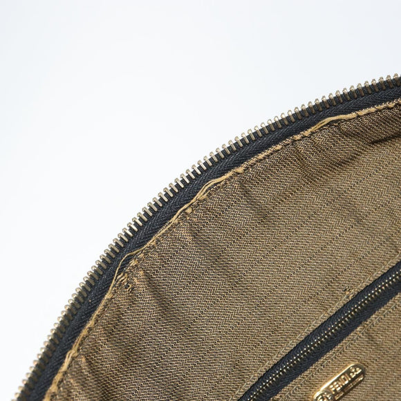 FENDI Zucca Canvas Vanity Bag Black Brown Auth 158112