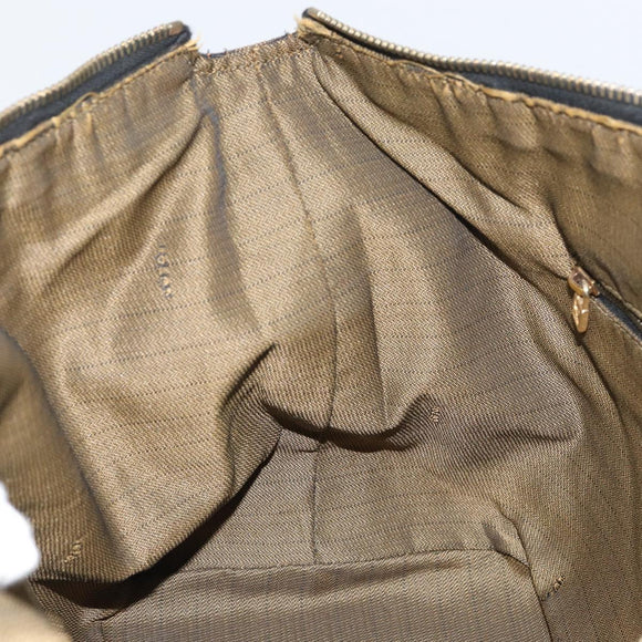 FENDI Zucca Canvas Vanity Bag Black Brown Auth 158112