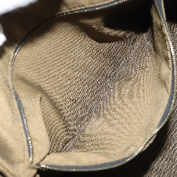 FENDI Zucca Canvas Vanity Bag Black Brown Auth 158112