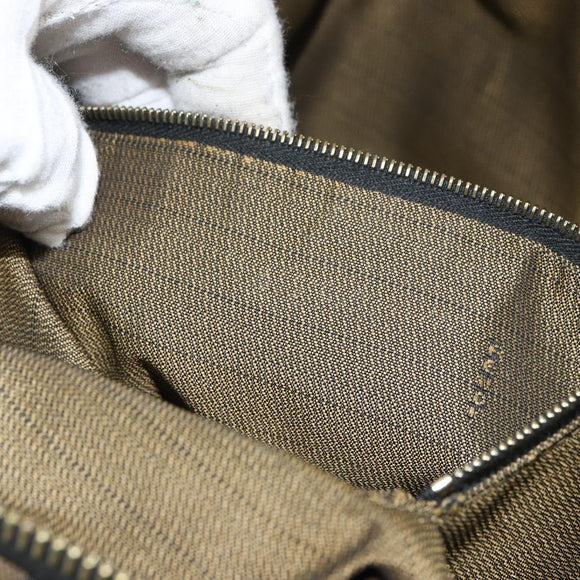 FENDI Zucca Canvas Vanity Bag Black Brown Auth 158112