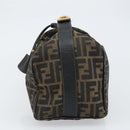 FENDI Zucca Canvas Vanity Bag Black Brown Auth 158112-4