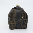 FENDI Zucca Canvas Vanity Bag Black Brown Auth 158112-5