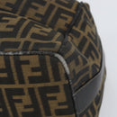 FENDI Zucca Canvas Vanity Bag Black Brown Auth 158112-9