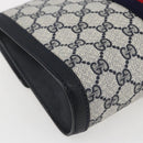 GUCCI GG Supreme Sherry Line Clutch Bag PVC Navy Gold 89 01 006 Auth 158113-11