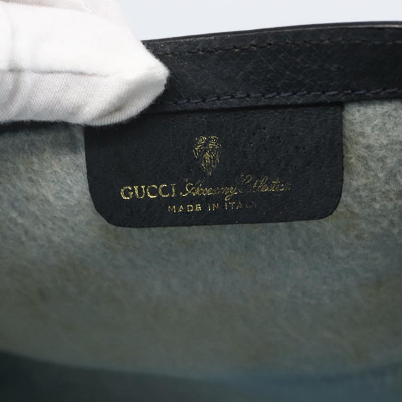 GUCCI GG Supreme Sherry Line Clutch Bag PVC Navy Gold 89 01 006 Auth 158113