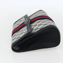 GUCCI GG Supreme Sherry Line Clutch Bag PVC Navy Gold 89 01 006 Auth 158113-5