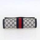 GUCCI GG Supreme Sherry Line Clutch Bag PVC Navy Gold 89 01 006 Auth 158113-7