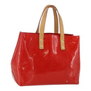 LOUIS VUITTON Monogram Vernis Reade PM Hand Bag Red Rouge M91088 LV Auth 158118-1