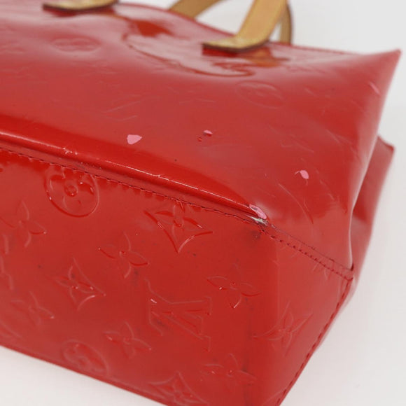 LOUIS VUITTON Monogram Vernis Reade PM Hand Bag Red Rouge M91088 LV Auth 158118