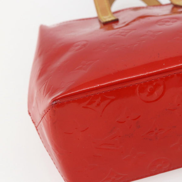 LOUIS VUITTON Monogram Vernis Reade PM Hand Bag Red Rouge M91088 LV Auth 158118
