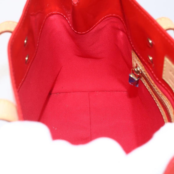 LOUIS VUITTON Monogram Vernis Reade PM Hand Bag Red Rouge M91088 LV Auth 158118