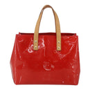 LOUIS VUITTON Monogram Vernis Reade PM Hand Bag Red Rouge M91088 LV Auth 158118-13
