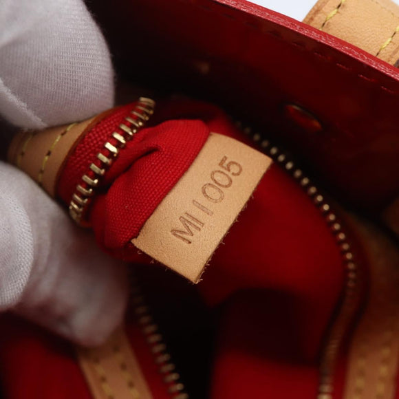 LOUIS VUITTON Monogram Vernis Reade PM Hand Bag Red Rouge M91088 LV Auth 158118