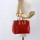 LOUIS VUITTON Monogram Vernis Reade PM Hand Bag Red Rouge M91088 LV Auth 158118-21
