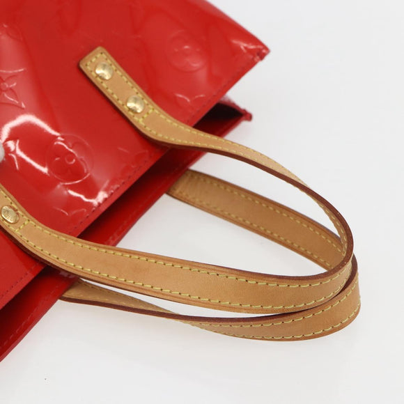 LOUIS VUITTON Monogram Vernis Reade PM Hand Bag Red Rouge M91088 LV Auth 158118
