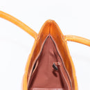 CHANEL Standard Tote Bag Patent leather Beige Silver CC Auth 158120-20