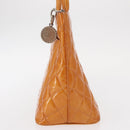 CHANEL Standard Tote Bag Patent leather Beige Silver CC Auth 158120-5