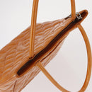 CHANEL Standard Tote Bag Patent leather Beige Silver CC Auth 158120-7