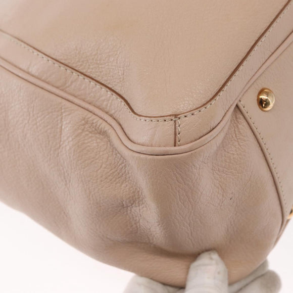 Salvatore Ferragamo Gancini Tote Bag Leer Roze Goud Origineel 158121