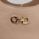 Salvatore Ferragamo Gancini Tote Bag Leer Roze Goud Origineel 158121-17