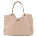 Salvatore Ferragamo Gancini Tote Bag Leer Roze Goud Origineel 158121-13