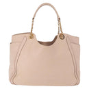 Salvatore Ferragamo Gancini Tote Bag Leer Roze Goud Origineel 158121-2