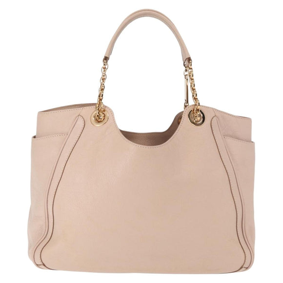 Salvatore Ferragamo Gancini Tote Bag Leer Roze Goud Origineel 158121