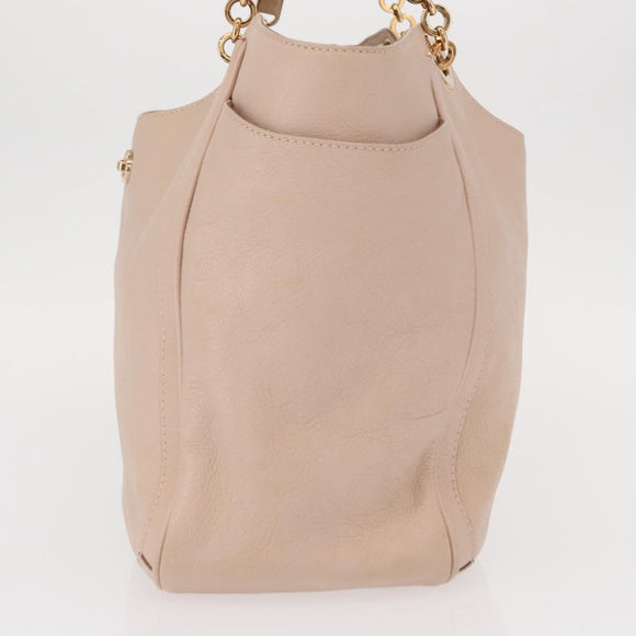 Salvatore Ferragamo Gancini Tote Bag Leer Roze Goud Origineel 158121