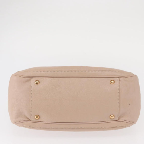 Salvatore Ferragamo Gancini Tote Bag Leer Roze Goud Origineel 158121