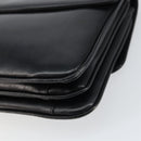 CELINE Horse Carriage Shoulder Bag Leather Black Gold Auth 158123-12