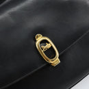 CELINE Horse Carriage Shoulder Bag Leather Black Gold Auth 158123-14