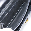 CELINE Horse Carriage Shoulder Bag Leather Black Gold Auth 158123-17