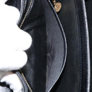 CELINE Horse Carriage Shoulder Bag Leather Black Gold Auth 158123-22